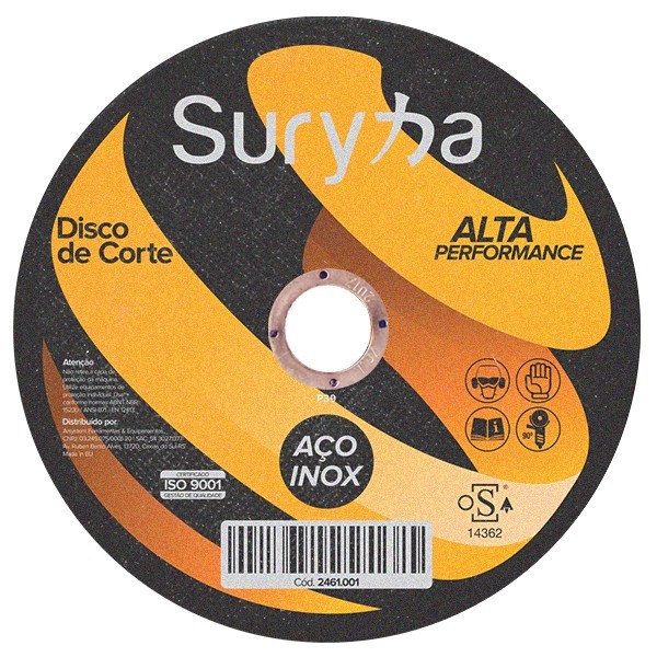 Disco de Corte com Rebaixe 230 X 1.9 X 22mm Inox | Suryha