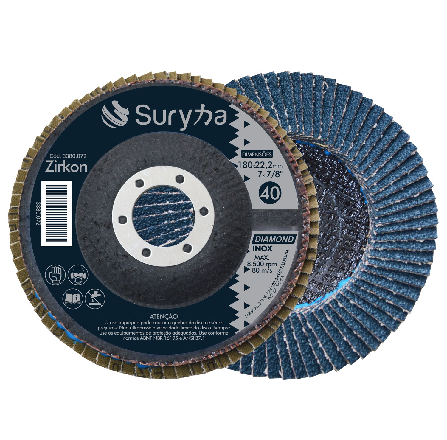 Disco Flap PFC 115mm Z40 Fibra Suryha Diamond